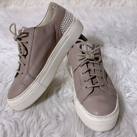 AGL Attilio Giust Leombruni pearl embellished sneakers supple leather size 36.5 - Picture 12 of 12